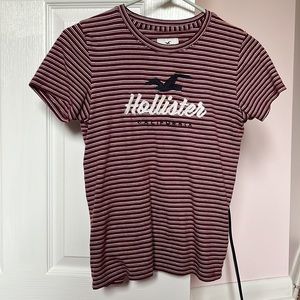 hollister striped tee size xs